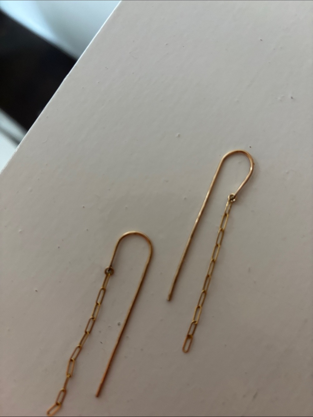 Delicate Gold Chain Threader Earrings - Minimal Women Jewelry